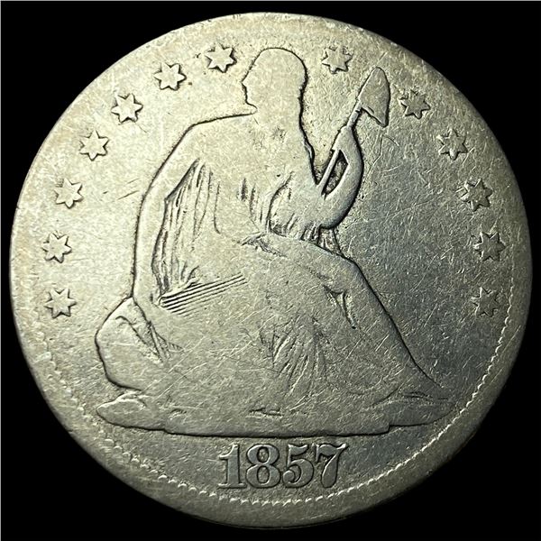 1857-O Silver Seated Liberty Half Dollar  NICELY CIRCULATED
