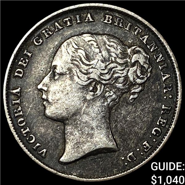 1846 Great Briatin Victoria Silver 1 Shilling