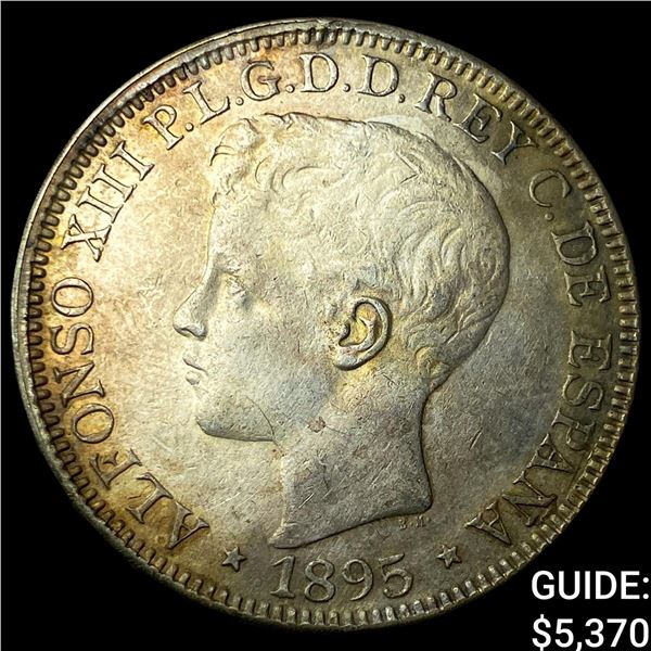 1895 Puerto Rico Silver 1 Peso KM 24