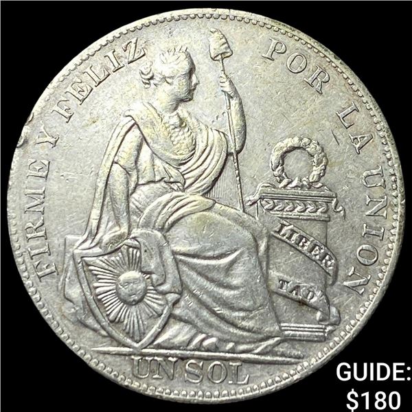 1934 Peru Silver 1 Sol