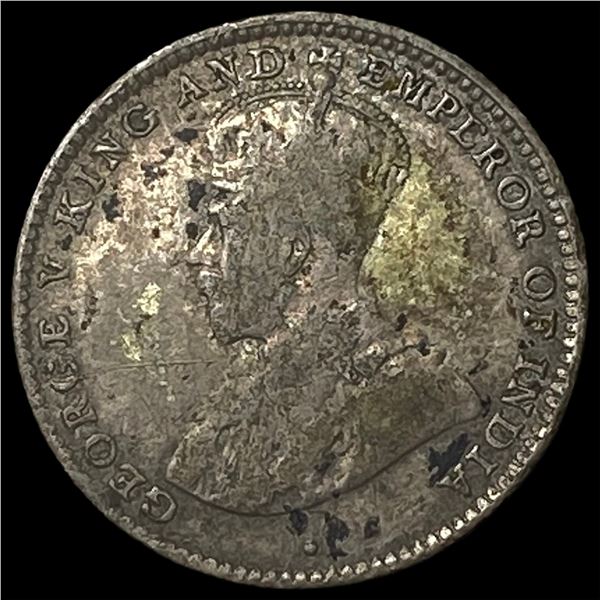 1927 Ceylon Silver 10 Cents