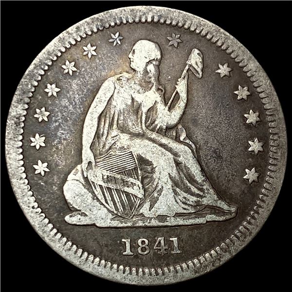 1841-O Silver Seated Liberty Quarter LIGHTLY  CIRCULATED
