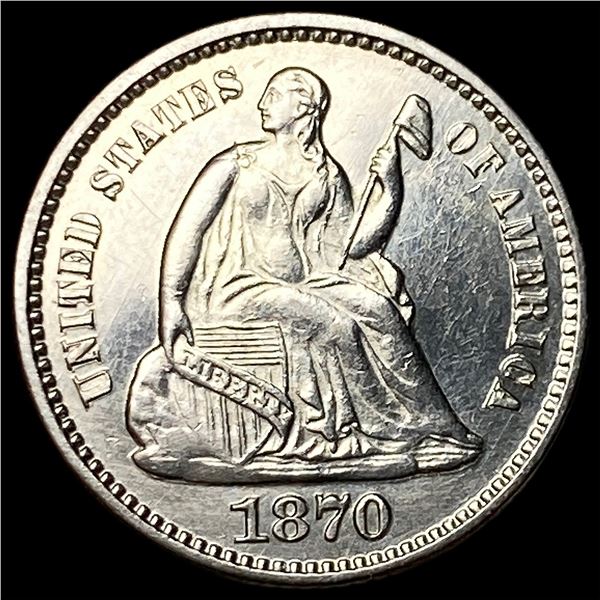 1870 Silver Seated Liberty Half Dime  UNCIRCULATED
