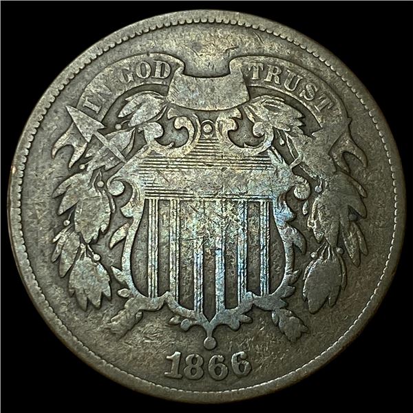 1866 Two-Cent Piece NEARLY UNCIRCULATED
