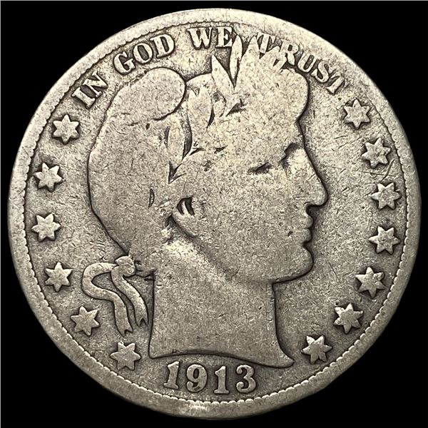 1913 Silver Barber Half Dollar NICELY  CIRCULATED