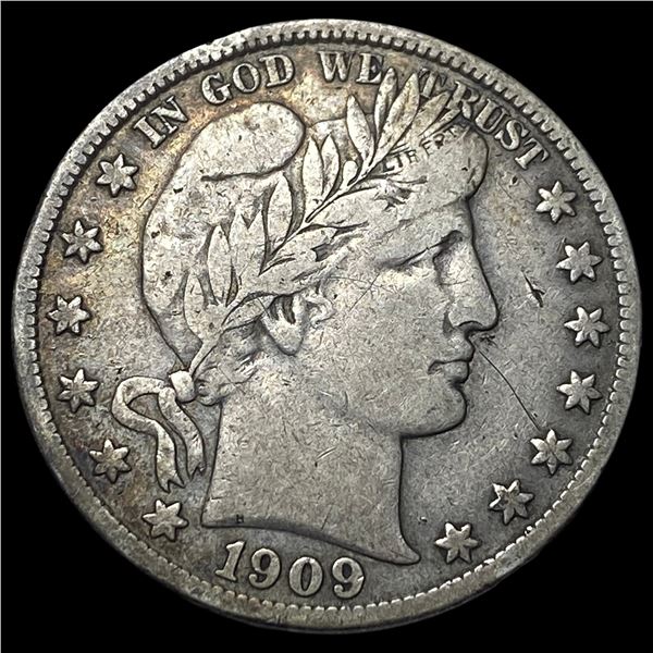 1909 Silver Barber Half Dollar NEARLY  UNCIRCULATED