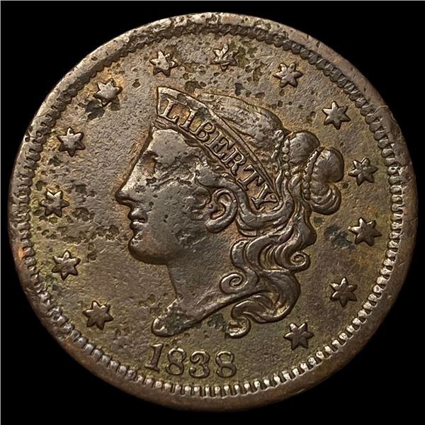 1838 Coronet Head Large Cent CLOSELY  UNCIRCULATED