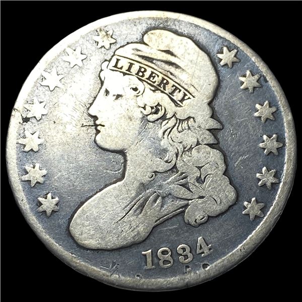 1834 Capped Bust Half Dollar NICELY  CIRCULATED