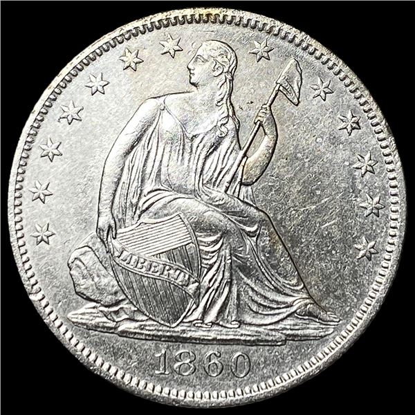 1860-O Silver Seated Liberty Half Dollar  UNCIRCULATED