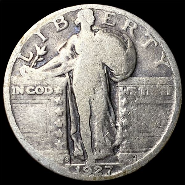 1927-S Silver Standing Liberty Quarter  LIGHTLY CIRCULATED
