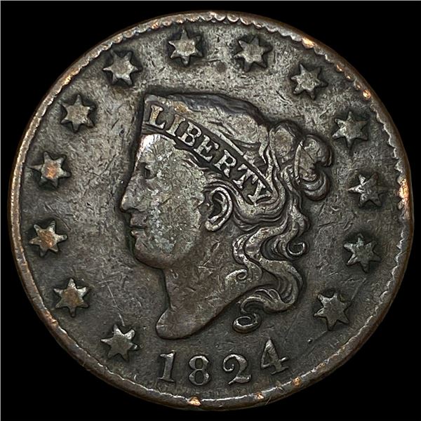 1824 Coronet Head Large Cent LIGHTLY  CIRCULATED