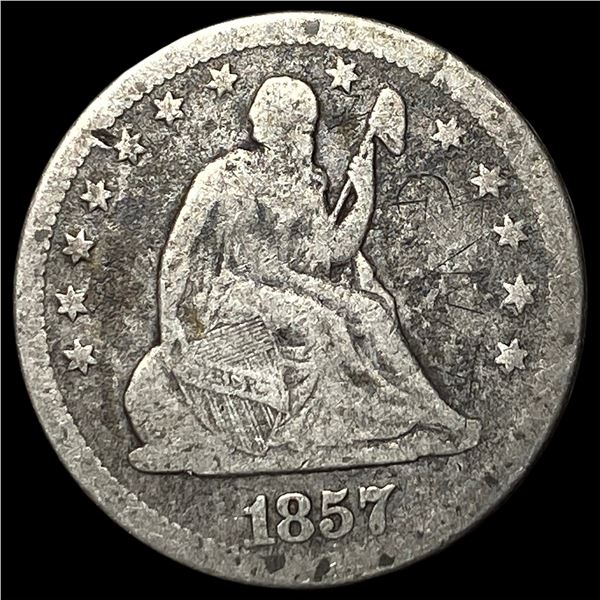 1857-O Silver Seated Liberty Quarter LIGHTLY  CIRCULATED