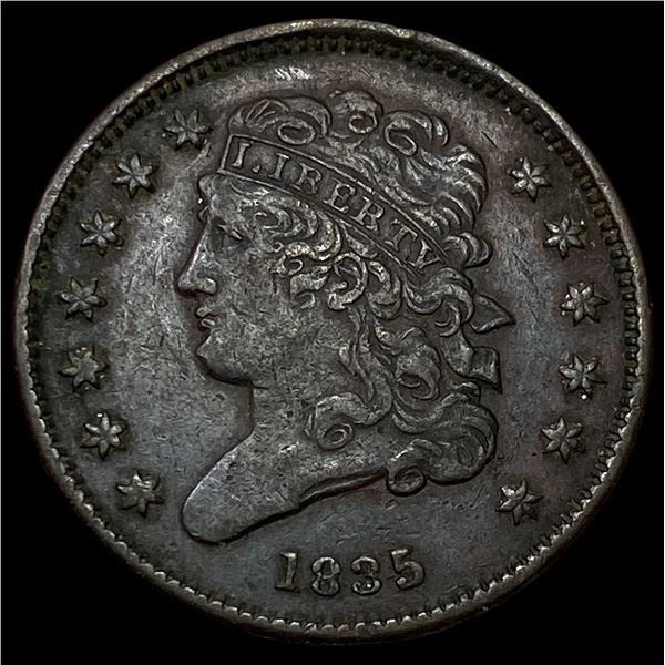 1835 Classic Head Half Cent NEARLY  UNCIRCULATED