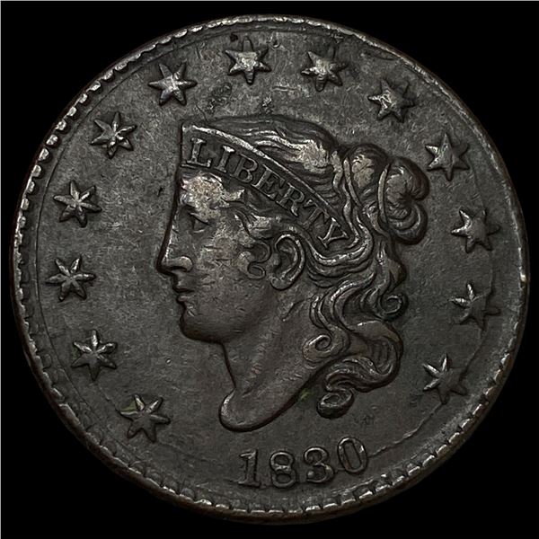 1830 Coronet Head Large Cent CLOSELY  UNCIRCULATED
