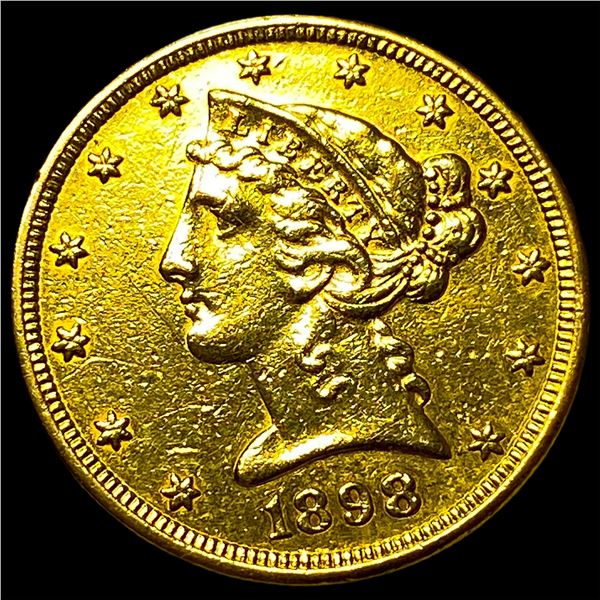 1898-S Gold $5 Liberty Head Half Eagle SUPERB  GEM BU