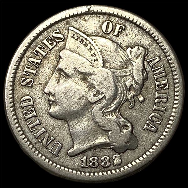 1882 Nickel Three-Cent Piece ABOUT  UNCIRCULATED