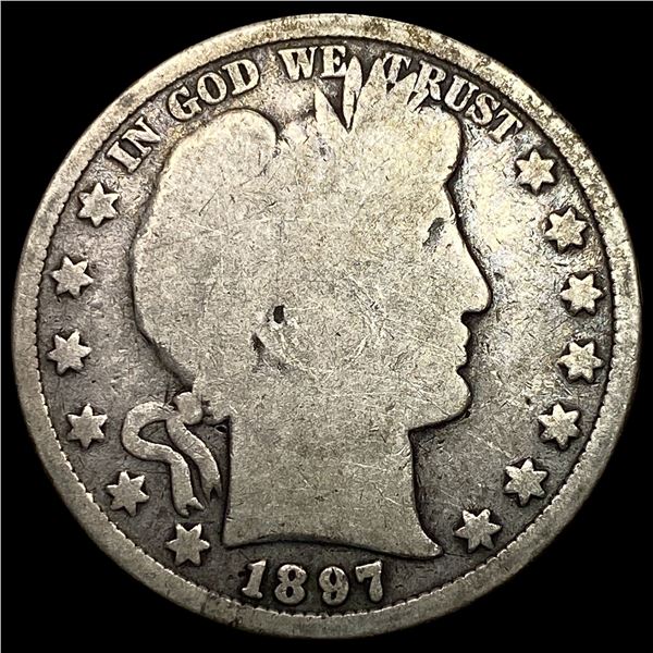 1897 Silver Barber Half Dollar NICELY  CIRCULATED