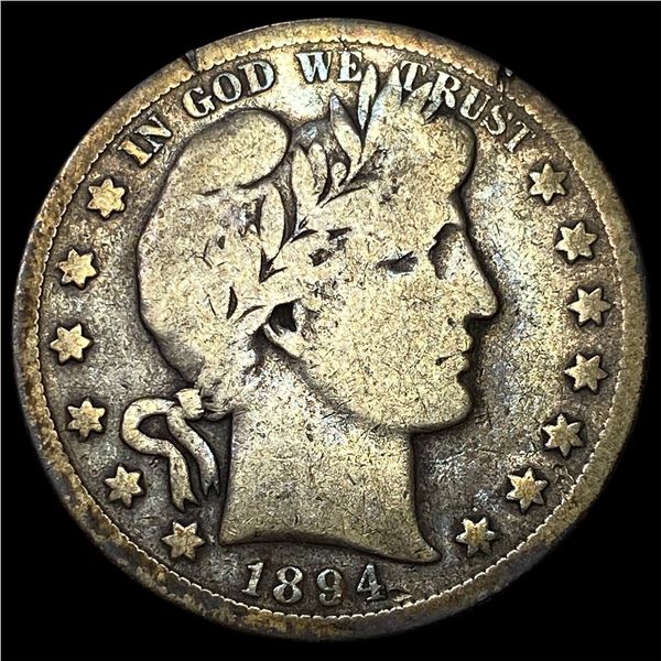 1894-S Silver Barber Half Dollar NICELY  CIRCULATED