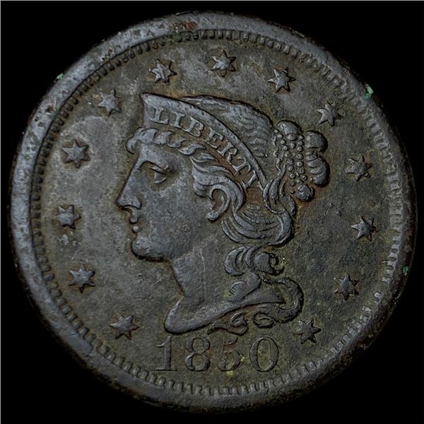 1850 Braided Hair Large Cent CLOSELY  UNCIRCULATED