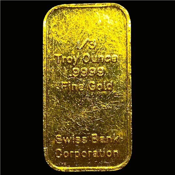 Swiss Bank Corporation 1/3oz .9999 Fine Gold  HIGH GRADE