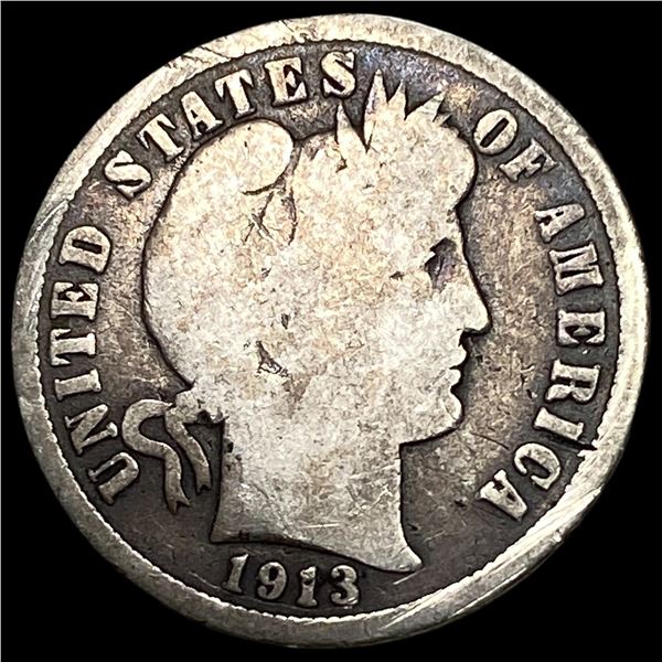 1913-S Silver Barber Dime LIGHTLY CIRCULATED