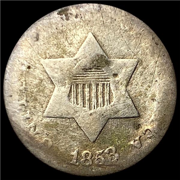 1853 Silver Three-Cent Piece NICELY  CIRCULATED