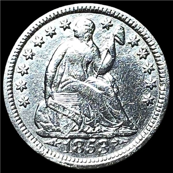 1853 Silver Seated Liberty Half Dime CLOSELY  UNCIRCULATED