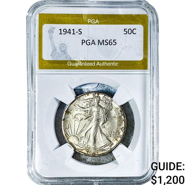 1941-S Morgan Silver Half Dollar PGA MS65