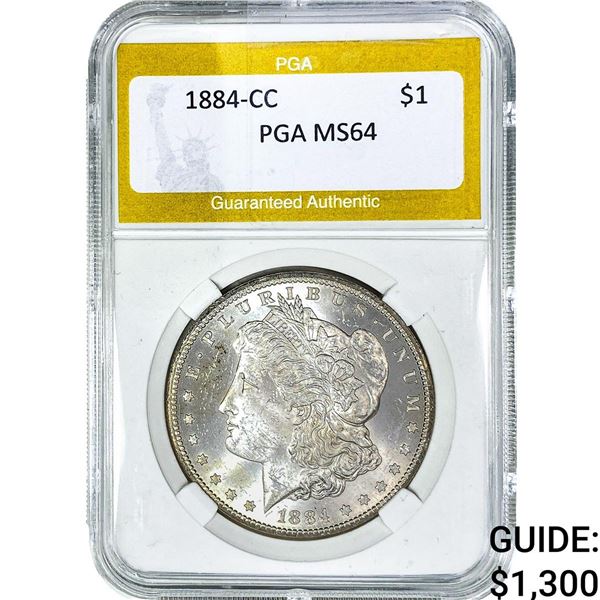 1884-CC Morgan Silver Dollar PGA MS64