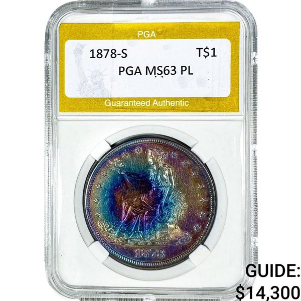 1878-S Silver Trade Dollar PGA MS63 PL