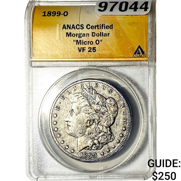 1899-O Morgan Silver Dollar ANACS VF25 Micro O