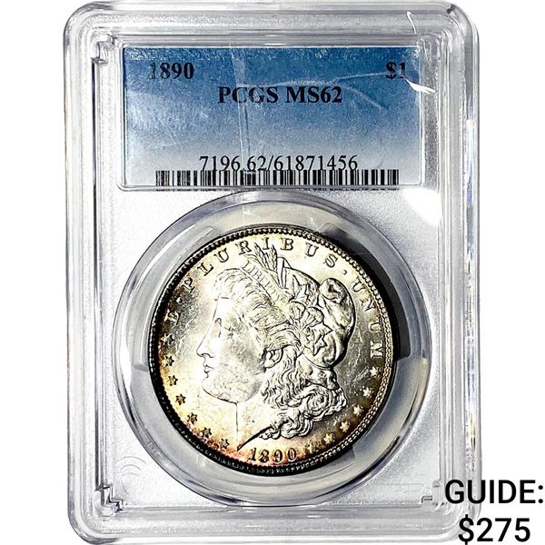 1890 Morgan Silver Dollar PCGS MS62