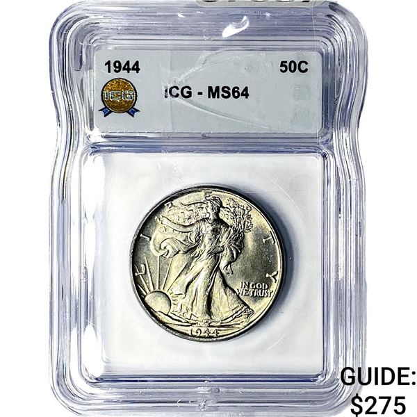 1944 Walking Liberty Half Dollar ICG MS64