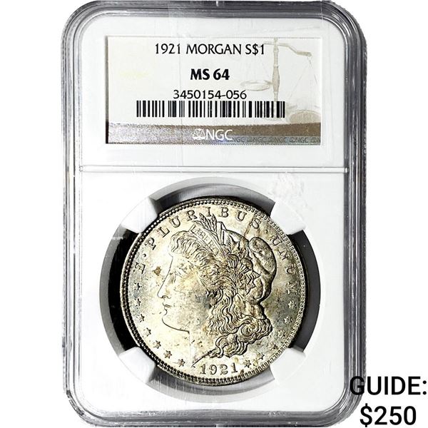 1921 Morgan Silver Dollar NGC MS64