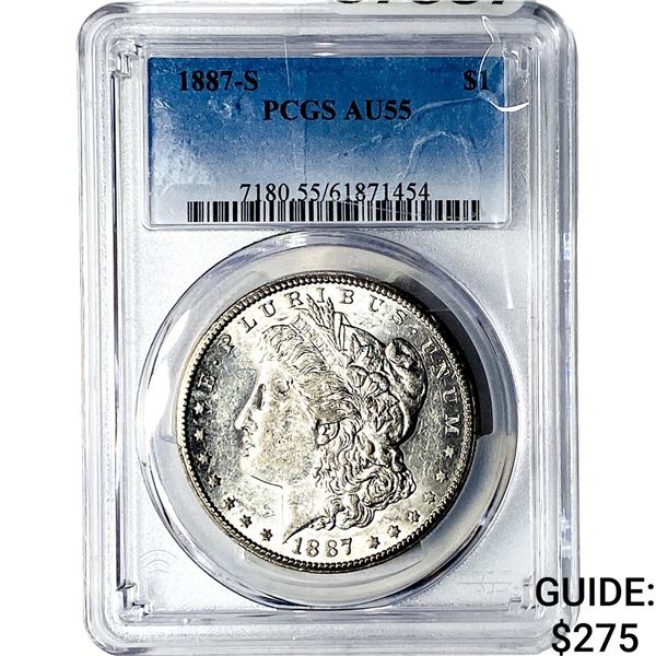1887-S Morgan Silver Dollar PCGS AU55