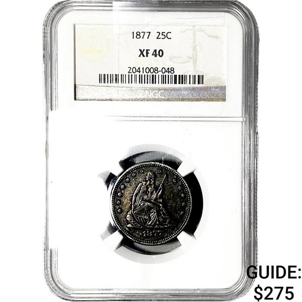 1877 Seated Liberty Quarter NGC XF40