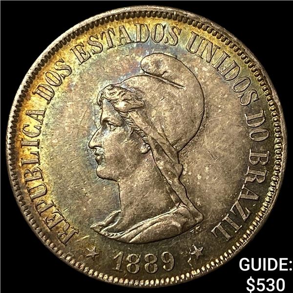 1889 Brazil Silver 500 Reis