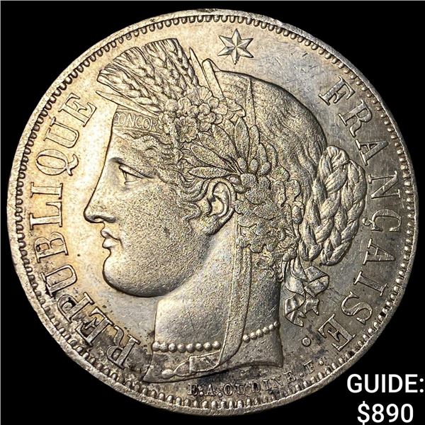 1850A France Silver 5 Francs Liberty Head