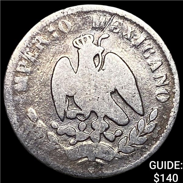 1864M Mexico Silver 10 Centavos Maximiliano