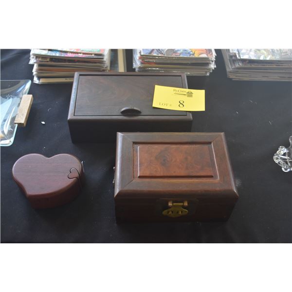 COLLECTION OF WOOD BOXES (3 PCS)