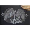 Image 2 : VINTAGE ETCHED GLASS SERVING PLATTER W/HANDLES