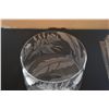 Image 3 : ETCHED GLASS BOWL & GLASSES (3 PCS)