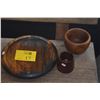 Image 1 : WOOD BOWLS & PLATE (3 PCS)