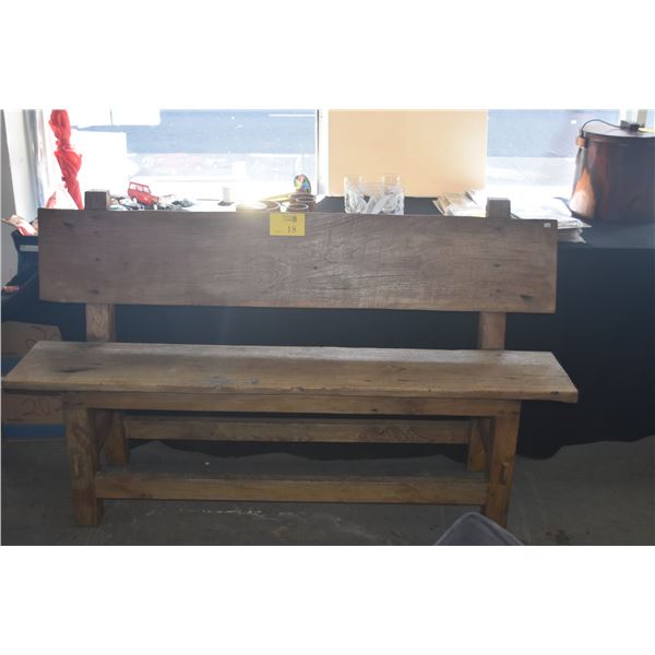 RUSTIC SOLID WOOD FARMHOUSE BENCH
