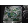 Image 3 : COLLECTION OF SEA GLASS IN ETCHED CONTAINER & PEDESTAL BOWL