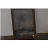 Image 2 : FRAMED PAINTING, DIAMOND HEAD AT NIGHT; SIGNED D. L. MORROW '34 (9 3/4" X 13 1/4") (DOES NOT INCLUDE