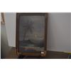 Image 3 : FRAMED PAINTING, DIAMOND HEAD AT NIGHT; SIGNED D. L. MORROW '34 (9 3/4" X 13 1/4") (DOES NOT INCLUDE