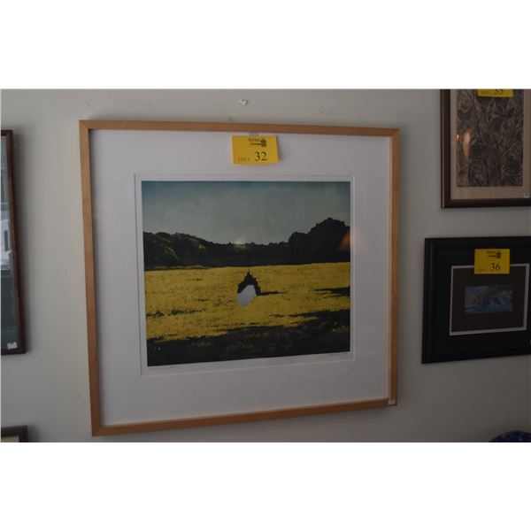 FRAMED APRIL GORNIK COLOR ETCHING, "SKY & MIRROR", 1998 (30" X 28")