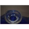 Image 5 : VINTAGE HAND BLOWN COBALT BLUE ART GLASS PEDESTAL BOWL W/RUFFLED RIM