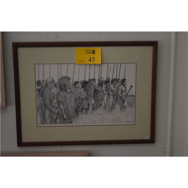 KOA FRAMED PRINT, "NA KOA PU'U KOHALA"; SIGNED KATHY LONG 31/200 (24 1/4" X 18/ 1/4")